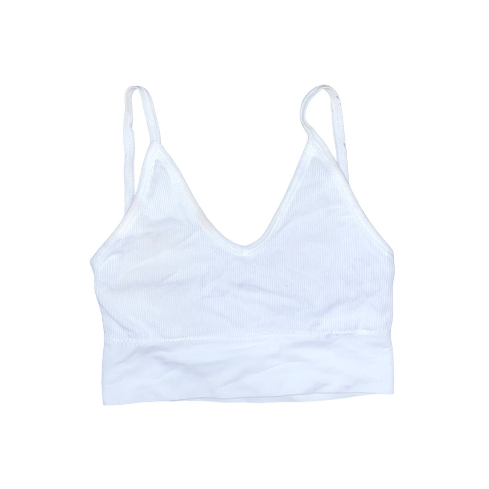White scoop backless bralette crop top